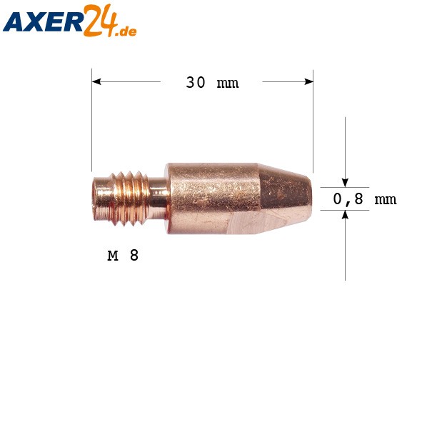TBI Stromdüse M 8 x 0,8,  L = 30 mm ECu