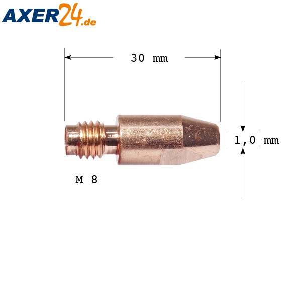 TBI Stromdüse M 8 x 1,0,  L = 30 mm ECu