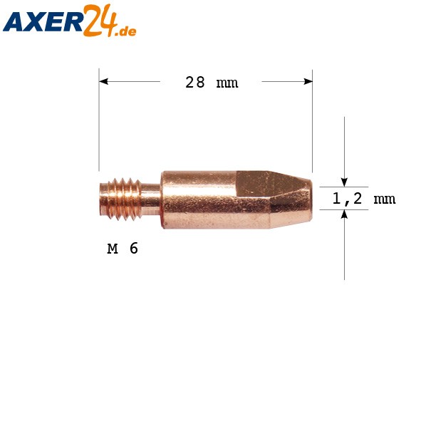 TBI Stromdüse M 6 x 1,2,  L = 28 mm ECu