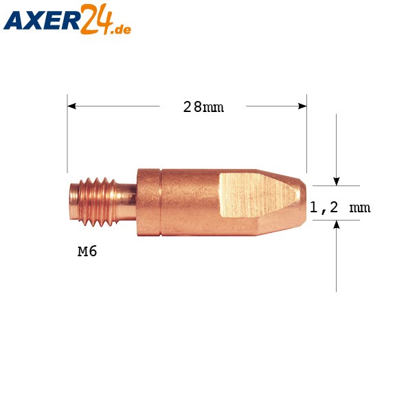 TBI Stromdüse M 6 x 1,2, L = 28 mm ALU / ECU